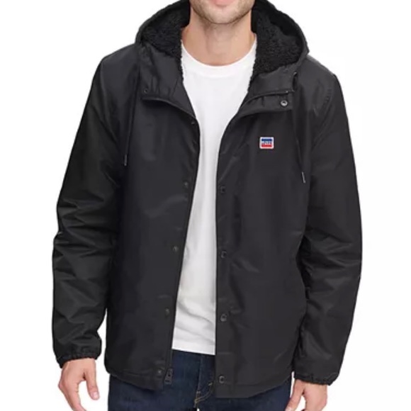 Levi’s Coaches Jacket Fleece Lined Hood Nylon XL